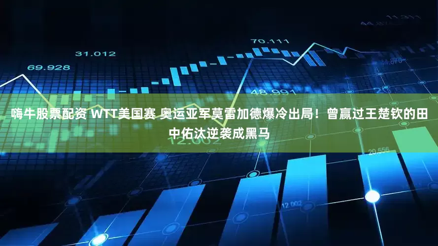 嗨牛股票配资 WTT美国赛 奥运亚军莫雷加德爆冷出局！曾赢过王楚钦的田中佑汰逆袭成黑马